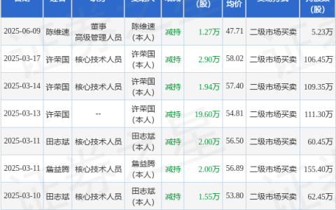 三孚新科：6月9日高管陈维速减持股份合计1.27万股