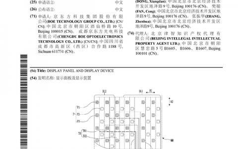 京东方Ａ获得国际专利授权：“显示面板及显示装置”