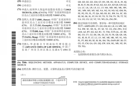 华大智造公布国际专利申请：“测序方法、装置、计算机设备及计算机可读存储介质”