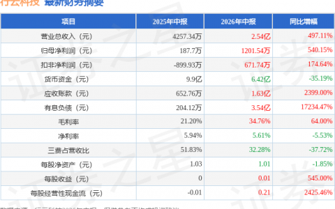 行云科技（300209）2026年中报简析：营收净利润同比双双增长，公司应收账款体量较大