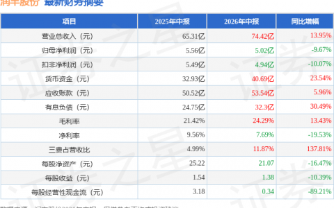润丰股份（301035）2026年中报简析：增收不增利，三费占比上升明显